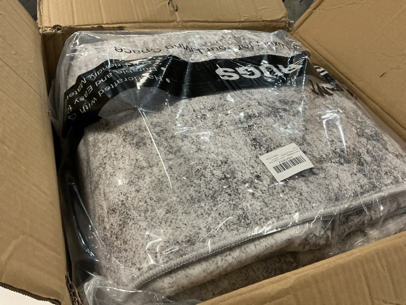 Condition photo showing New/Like New for tortania washable 9x12 area rug for living room: modern abstract neutral large soft thin rugs - non slip indoor carpet for bedroom dining room office nursery home floor decoration - smoky gray 9' x 12' (rectangular) smoky gray