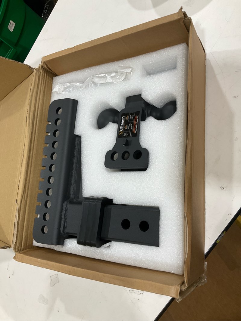 Condition photo showing New/Like New for adjustable trailer hitch - drop hitch for 2.5 inch receiver, 8" drop/rise, (2" & 2-5/16") ball hitch for truck, 22000 lbs gtw, slot - fit & anti-rattle design tow hitches, anti-theft pin 8 inch