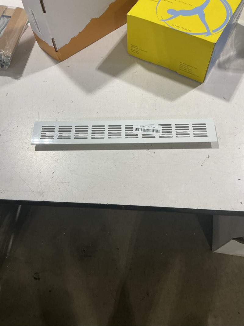 Condition photo showing Good Condition for vent systems 15.75 x 2.36 (outer size) air supply ventilation grille - white aluminum rectangle intake/exhaust door vent deflector - hvac for home improvement floor, wall duct cover 2 15.75" x 2.36" - white