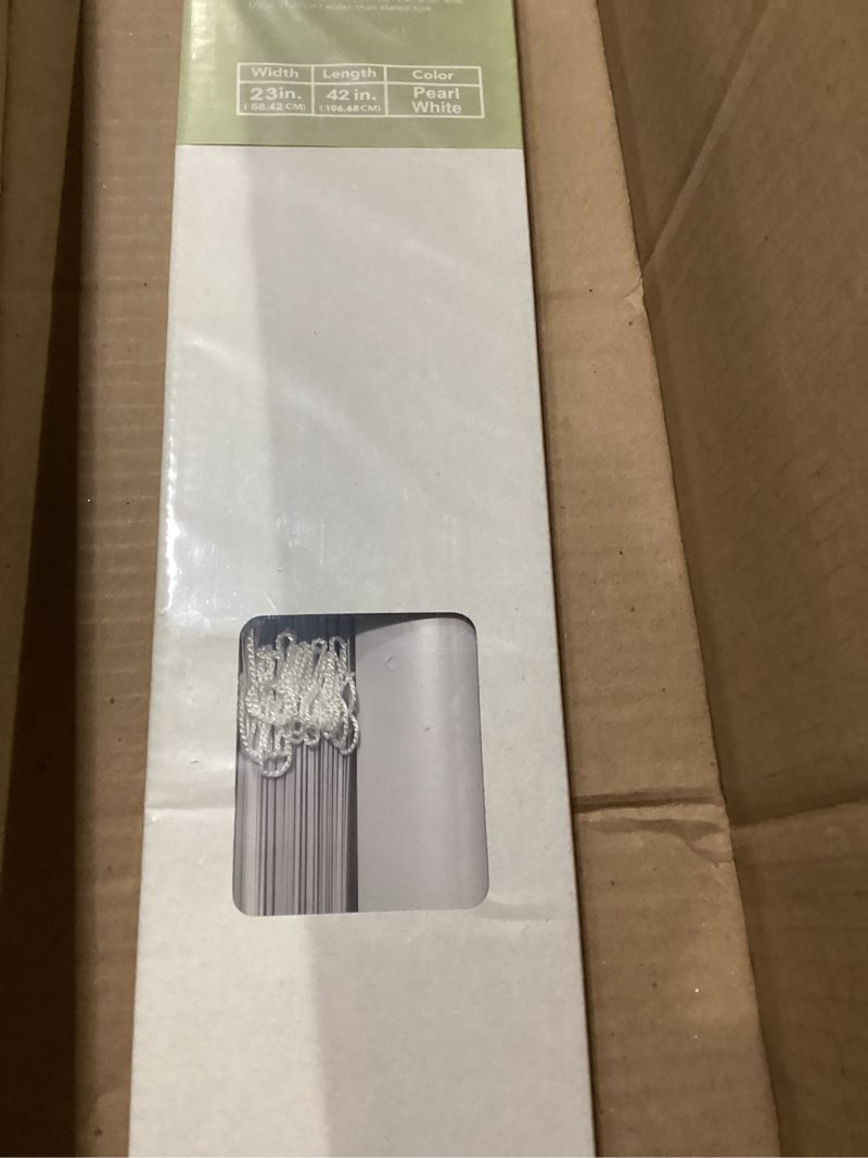 Condition photo showing New/Like New for Cordless Light Filtering Mini Blind - 23 Inch Width, 42 Inch Length, 1" Slat Size - Pearl White - Cordless GII Morningstar Horizontal Windows Blinds for Interior by Achim Home Decor 23"W x 42"H Pearl White