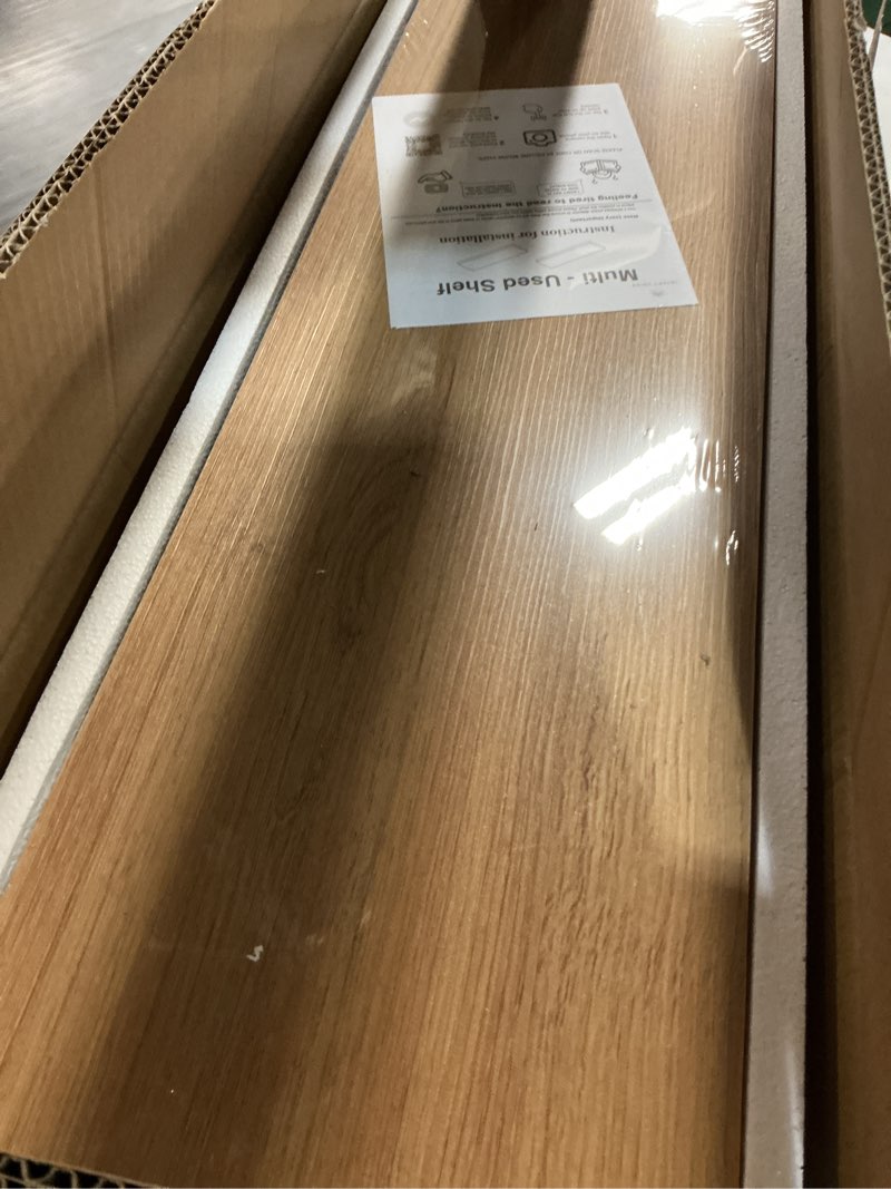 Condition photo showing Good Condition for oak floating shelves set of 2?35.43in wall mounted display ledge shelves for bedroom, bathroom, living room and kitchen decoration storage oak 35 inch
