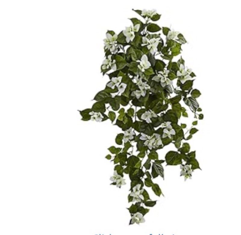 nearly natural 37in. bougainvillea hanging artificial plant (set of 2) white