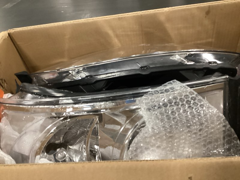 Condition photo showing As Is for compatible with 2006-2009 Ram Headlight Assembly for 06-08 Dodge Ram 1500/06-09 Dodge Ram 2500 3500 Clear Lens Chrome Housing with Clear Reflector Headlamp Replacement Left and Right