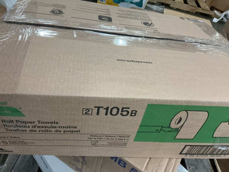 Condition photo showing New/Like New for cascades(r) 100% recycled hardwound roll towel for tandem(r), 775ft. per roll, moka, 6 rolls per case