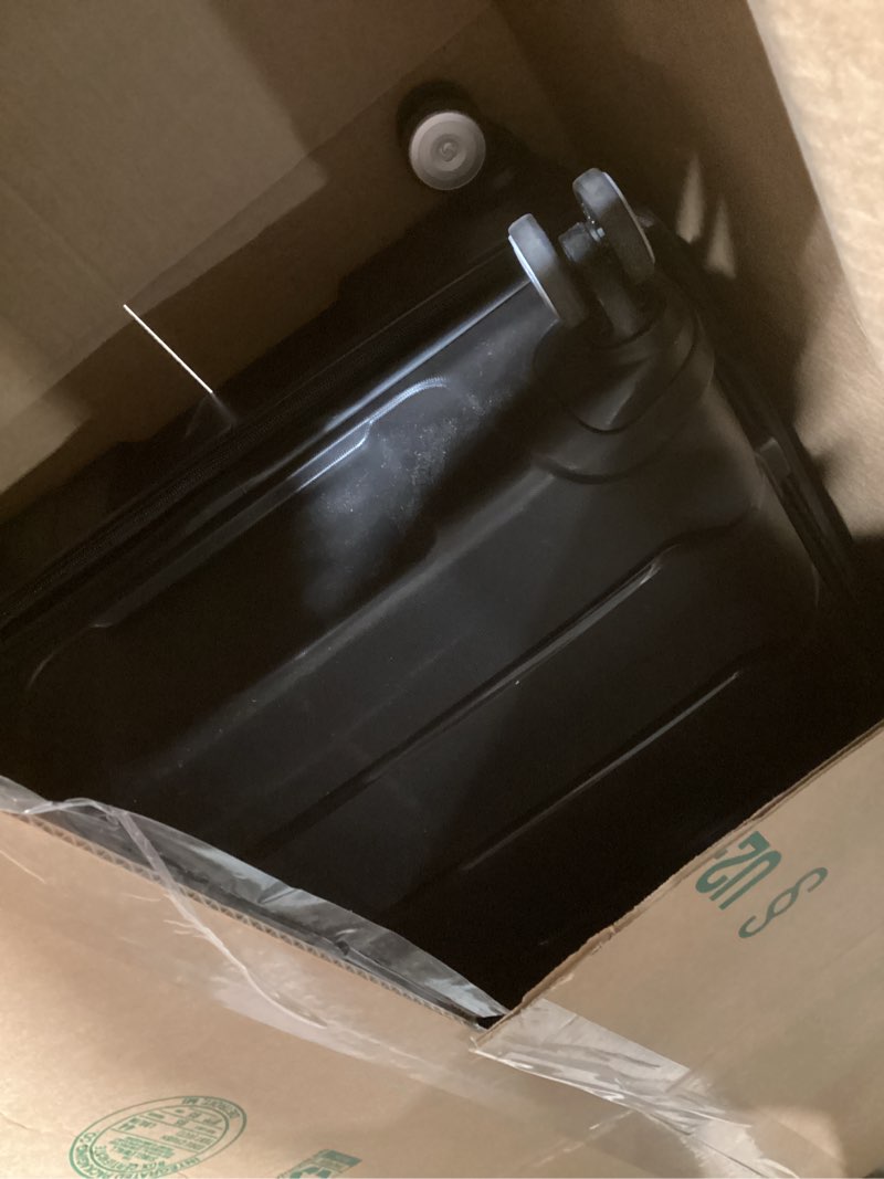 Condition photo showing As Is for Samsonite Freeform Large Checked Luggage with Dual 360° Spinner Wheels - TSA Lock, Airline-Approved - Lightweight Durable Polypropylene Expandable Hardshell - Ocean Blue Checked-Large Spinner Ocean Blue