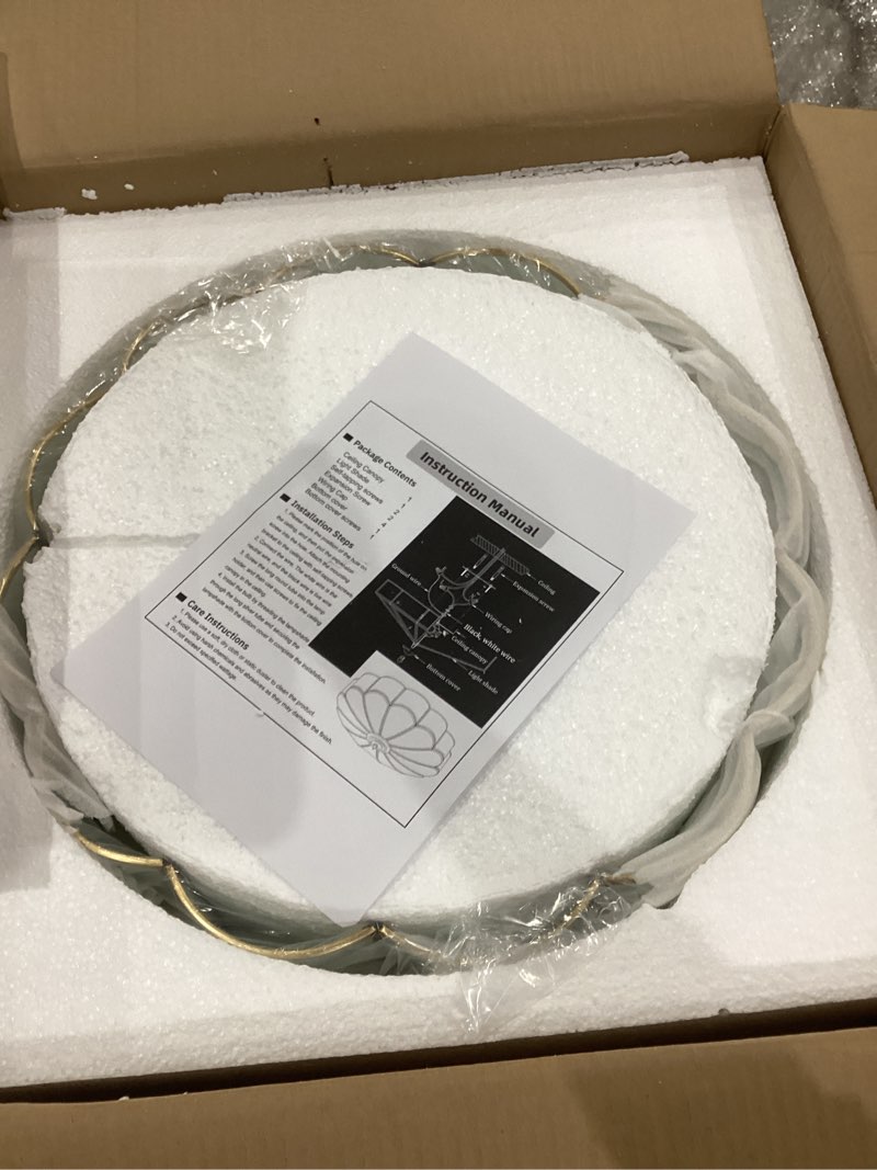 MIXL - Mid Century Brass Flush Mount 4-Light LED Ceiling Lamp, Frosted Glass Shade Modern Light, Clo