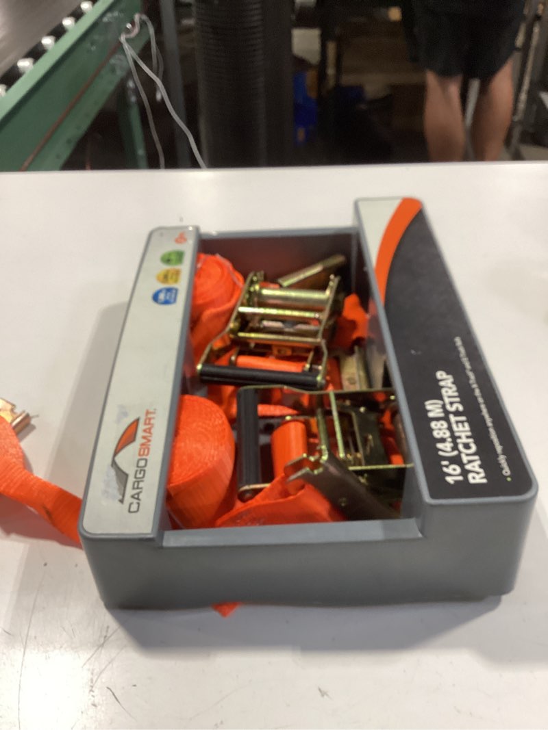 Condition photo showing Good Condition for cargosmart 2-in x 16-ft ratchet tie down with e-track 3000-lb break strength (2-pack)