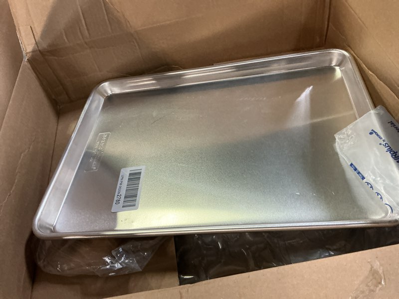 Condition photo showing Good Condition for Nordic Ware Naturals Half Sheet - USA Made Aluminum Commercial Quality Sheet Pan for Baking or Roasting, Encapsulated Galvanized Steel Rim Prevents Warping, 2-Pack 2pk Half Sheet
