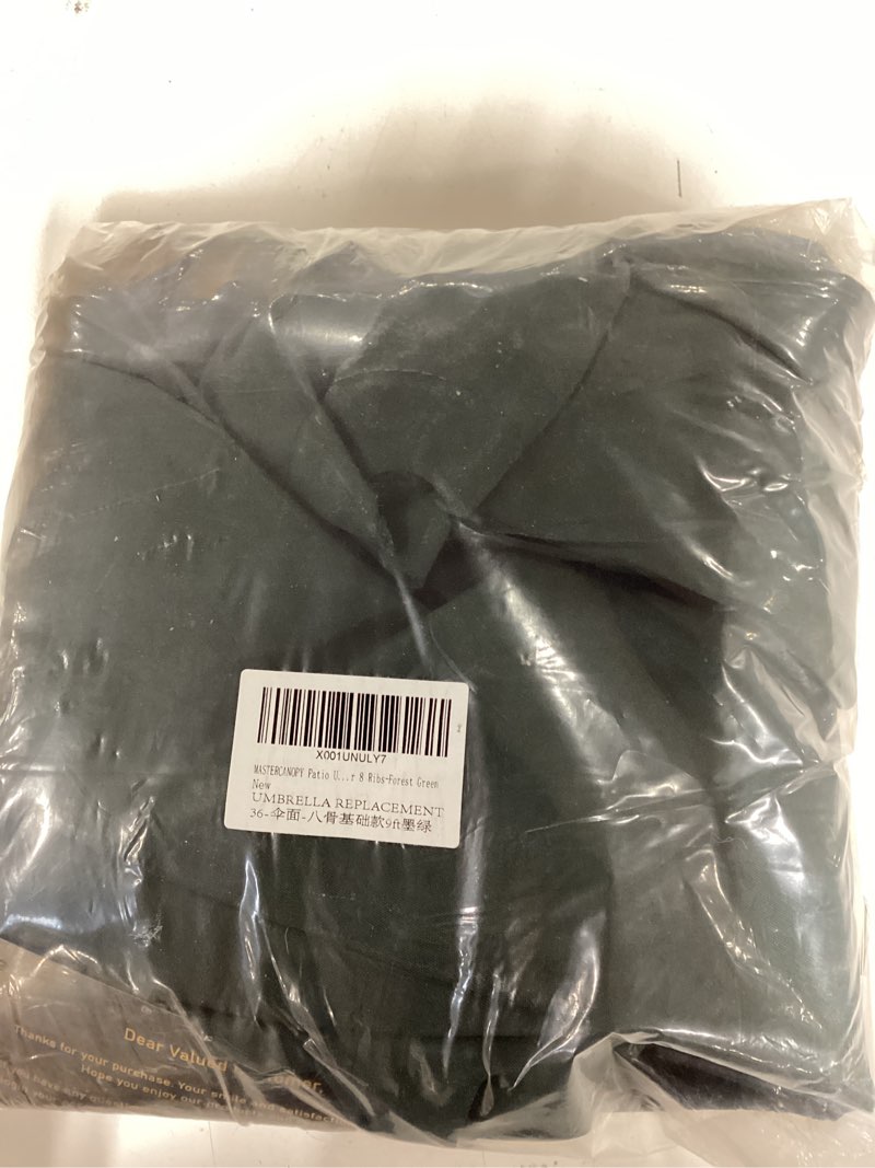 Condition photo showing Good Condition for mastercanopy patio umbrella 9 ft replacement canopy for 8 ribs-forest green canopy only 8ribs 9ft forest green