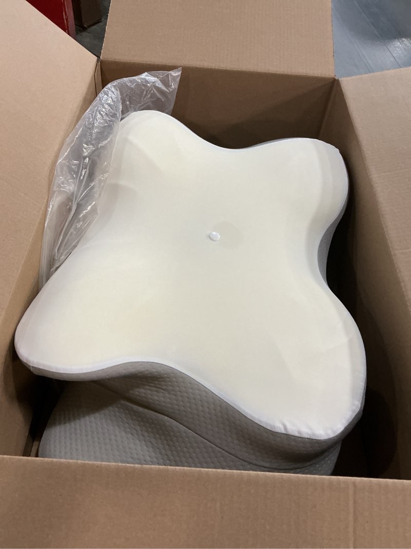 Condition photo showing As Is for Cervical Neck Pillow, Ergonomic Memory Foam Pillows for Neck Pain Relief with Breathable Pillowcase, Adjustable Contour Neck Support Pillow for Side Back Stomach Sleepers, Odorless