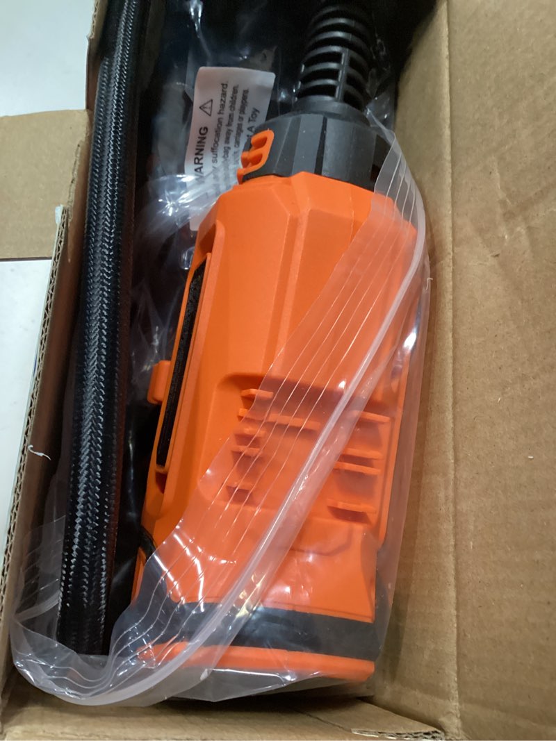 Condition photo showing New/Like New for tire inflator portable air compressor, 21v cordless car tire pump, rechargeable battery powered handheld 160psi tire inflator with digital pressure gauge for car motorcycle e-bike