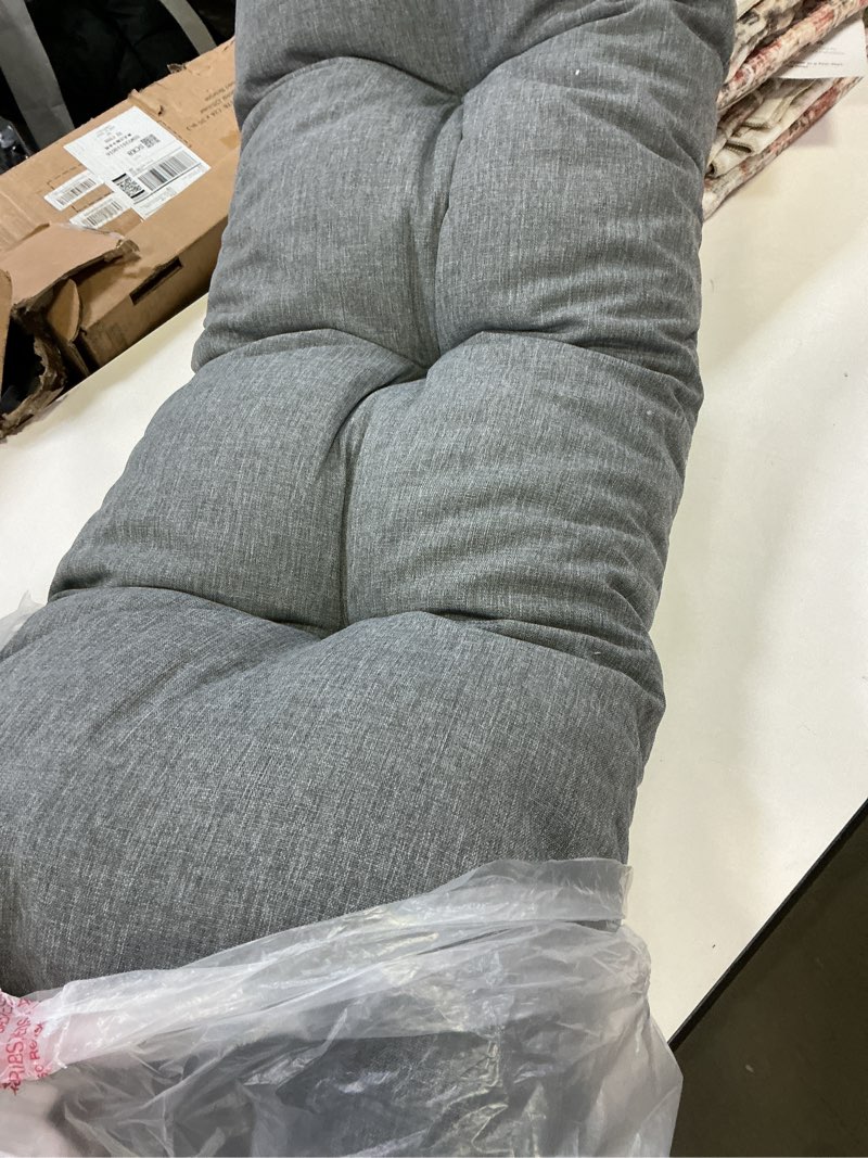 Condition photo showing Good Condition for SUNROX LokGrip Non Slip Tufted Memory Foam Bench Cushion, FadeShield Water Resistant Durable Thicken Outdoor/Indoor Bench Seat Pads 42x16x4 inch, Heather Charcoal Heather Charcoal 42x16 Inch (Pack of 1)