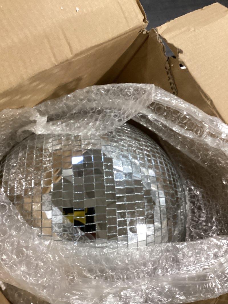 Condition photo showing Good Condition for youdepot disco ball 12-inch – large hanging mirror ball disco ball decor for disco party decorations, weddings, events, disco christmas decor, and home celebrations 12 in