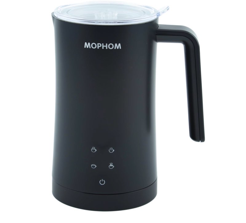 Milk Frother, 4 in 1 Electric Milk Steamer,11.84oz/350ml Automatic Warm and Cold Foam frother for Coffee, Latte, Macchiato, Cappuccino, Hot Chocolate,From the Makers of Mophom 400W,Black