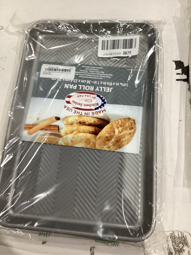 Condition photo showing As Is for USA Pan Bakeware Jelly Roll Pan, Warp Resistant Nonstick Baking Pan, Made in the USA from Aluminized Steel