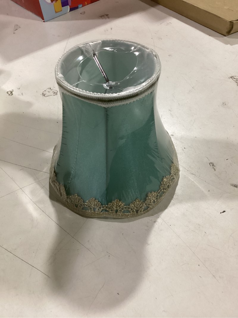 Condition photo showing New/Like New for 1pc Bell Lamp Shade Cloth Lamp Shade European Style Fabric Lampshade Burlap Clip On Chandelier Lamp Shade for Home Hotel Bedroom, Green,13x13x12cm