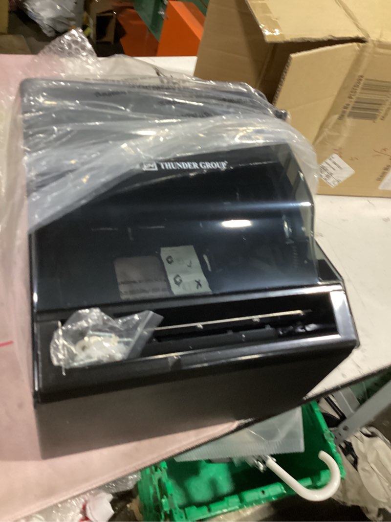 Condition photo showing New/Like New for thunder group plstd393 paper towel dispenser, 11" x 10-1/2" x 13-1/2", square, wall-mount, full-swing cover, key-lock, plastic, transparent