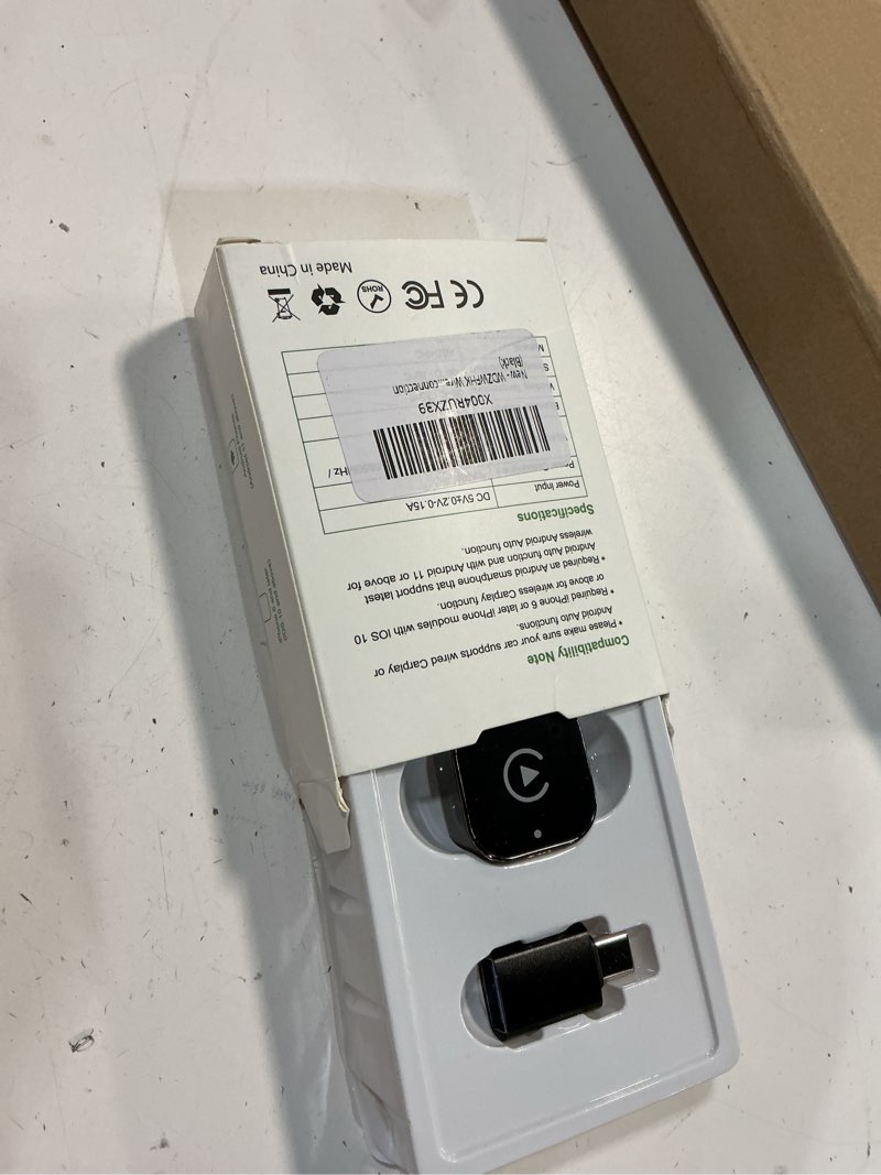 Condition photo showing As Is for wdzwfhk wireless carplay adapter & android auto dongle, fast auto-connect, compact plug & play wireless carplay converter for iphone & android, usb/usb-c, no delay, seamless reconnection (black)