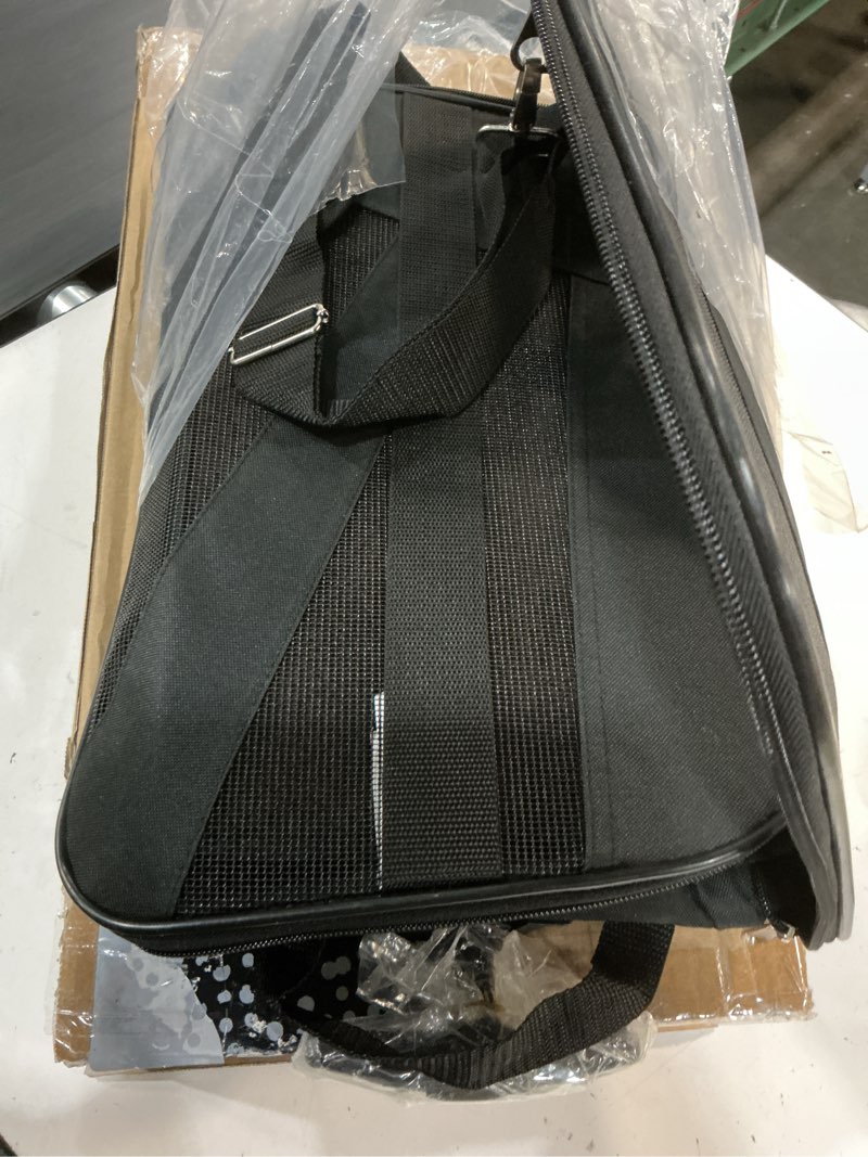 Condition photo showing Good Condition for dbest products pet smart cart, medium, black, rolling carrier with wheels soft sided collapsible folding travel bag, dog cat airline approved tote luggage backpack carrier on wheels 21.0"l x 12.0"w x 16.0"h black
