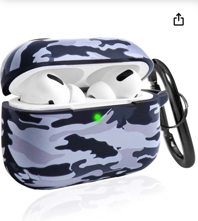 for Airpods Pro Case Cute Cover with Keychain,Full Protective Camo Color Silicone Airpod Case for Women Men Girl, Compatible for Air pods Pro Wireless Charging Case,Front LED Visible camo
