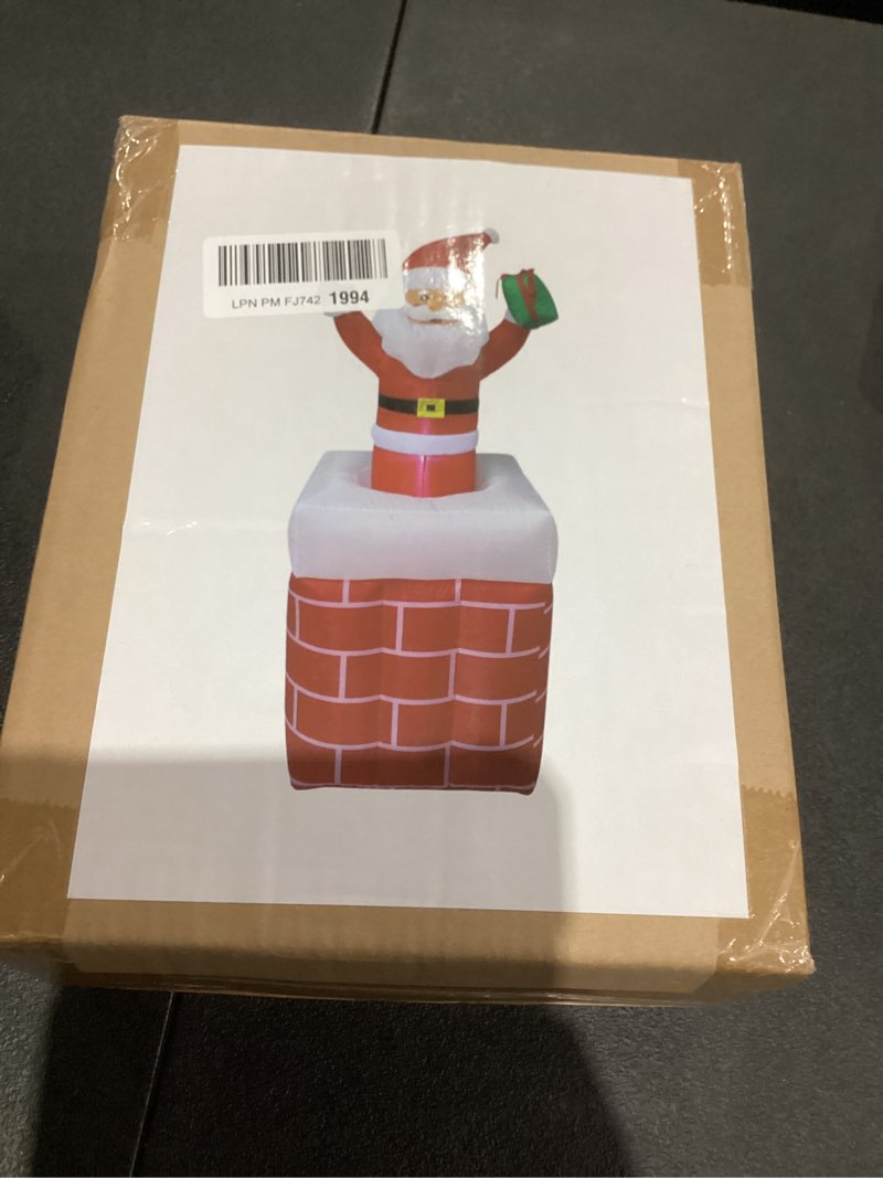 Condition photo showing New/Like New for VCUTEKA Christmas Inflatables Outdoor Decorations, Inflatable Christmas Santa Claus in Chimney Blow Up Yard Decorations with LED Lights for Holiday and Garden Lawn Winter Decor White/Red