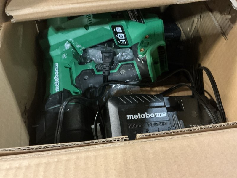 Condition photo showing As Is for Metabo HPT 18V MultiVolt Brushless Pro 15-GA Angled Finish Nailer Kit, 15 Gauge Finish Nailer, Power Tool with 2.0Ah Lithium Ion Battery, 1-1/4" to 2-1/2" Nails, Powerful Brushless Motor, NT1865DAA NT1865DSA - Lighter, Smaller, & More Powerful