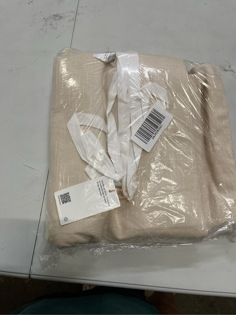 Condition photo showing Good Condition for cotton slub curtain, 48x96, natural