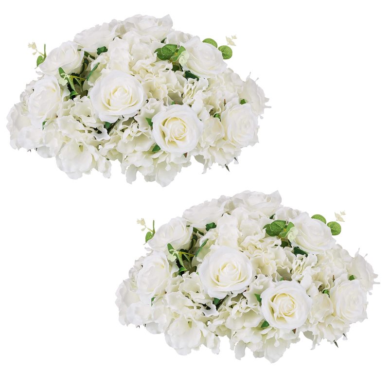 NUPTIO Flower Balls for Centerpieces Wedding: 10 Pcs 11.8 inch Diameter Artificial Flower Ball Arrangement Bouquet Centerpiece for Tables - Burgundy Fake Rose Flowers for Wedding Decor 11.8" Diam - 10 PCS Burgundy