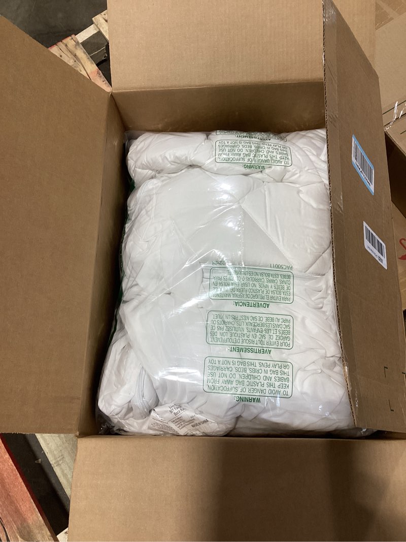 Condition photo showing New/Like New for serta air dry extra comfort plus 100% cotton fabric quilted mattress pad, cooling and breathable mattress cover, moisture wicking protection with 18" deep pocket, full, white extra comfort plus full