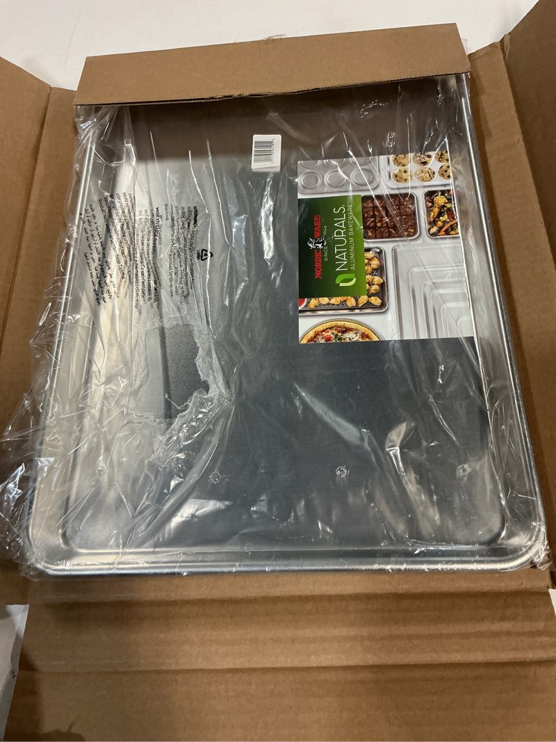 Condition photo showing New/Like New for Nordic Ware - 43172AMZM Nordic Ware Half Sheet with Oven Safe Nonstick Grid, 2 Piece Set, Natural Half Sheet with Grid Natural