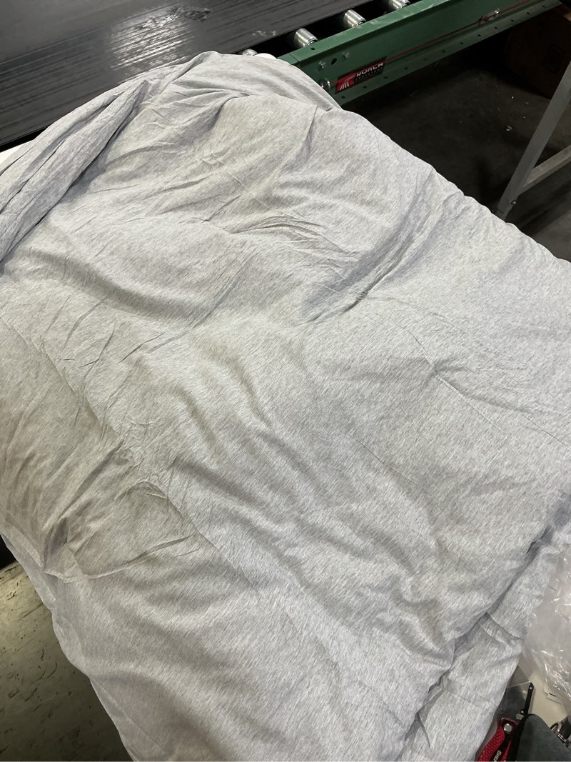 Condition photo showing As Is for ((similar incompete))BESTOUCH Duvet Cover Set 100% Washed Cotton Linen Feel Super Soft Comfortable Chic Lightweight 3 PCs Home Bedding Set Solid Light Grey Super King Plus