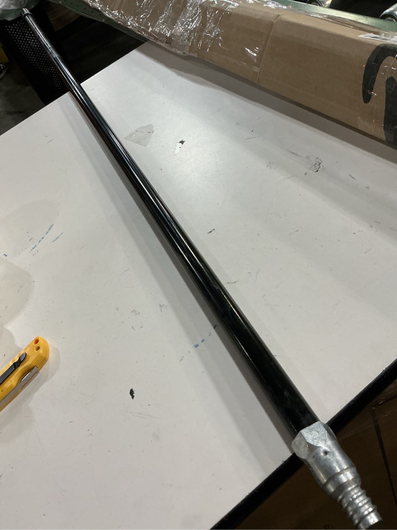 Condition photo showing As Is for Black Powder Coated Steel Broom Handle with Threaded Metal Tip