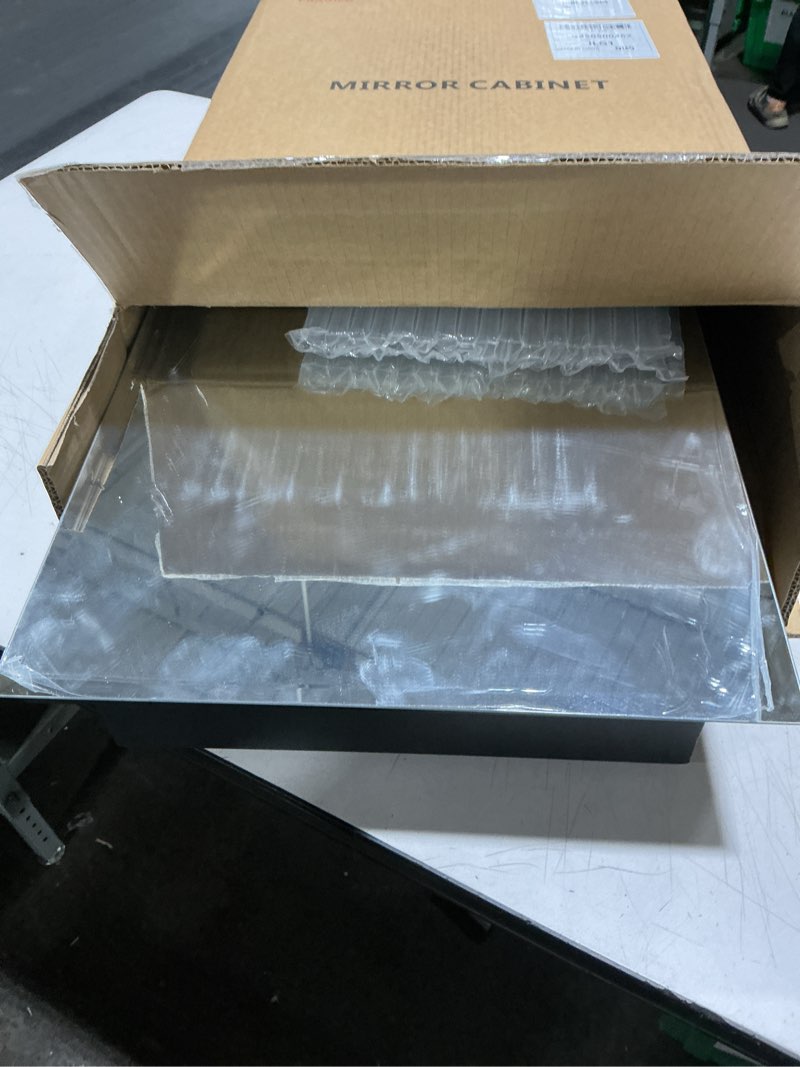 Condition photo showing Good Condition for Bathroom Medicine Cabinet, Wall-Mounted Bathroom Vanity with Mirror, Bathroom Medicine Cabinet with Storage Function, Hanging Storage Cabinet, Adjustable Shelves, Black