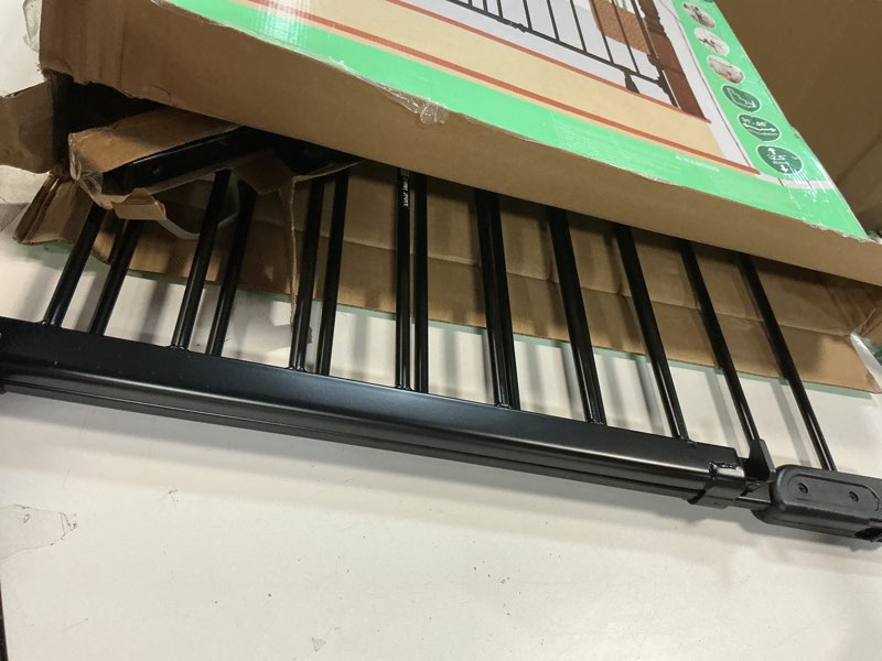 Condition photo showing As Is for Summer Infant Metal Banister & Stair Safety Baby Gate, 31'-46' Wide, 32.5' Tall, Banister & Wall Mount, Black