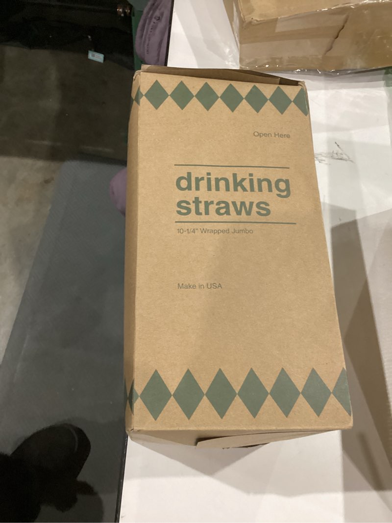 Condition photo showing New/Like New for plastic straws [500 pcs-10.2" long] individually wrapped clear disposable drinking straws - made in usa - straight long straws for party, 0.23'' diameter