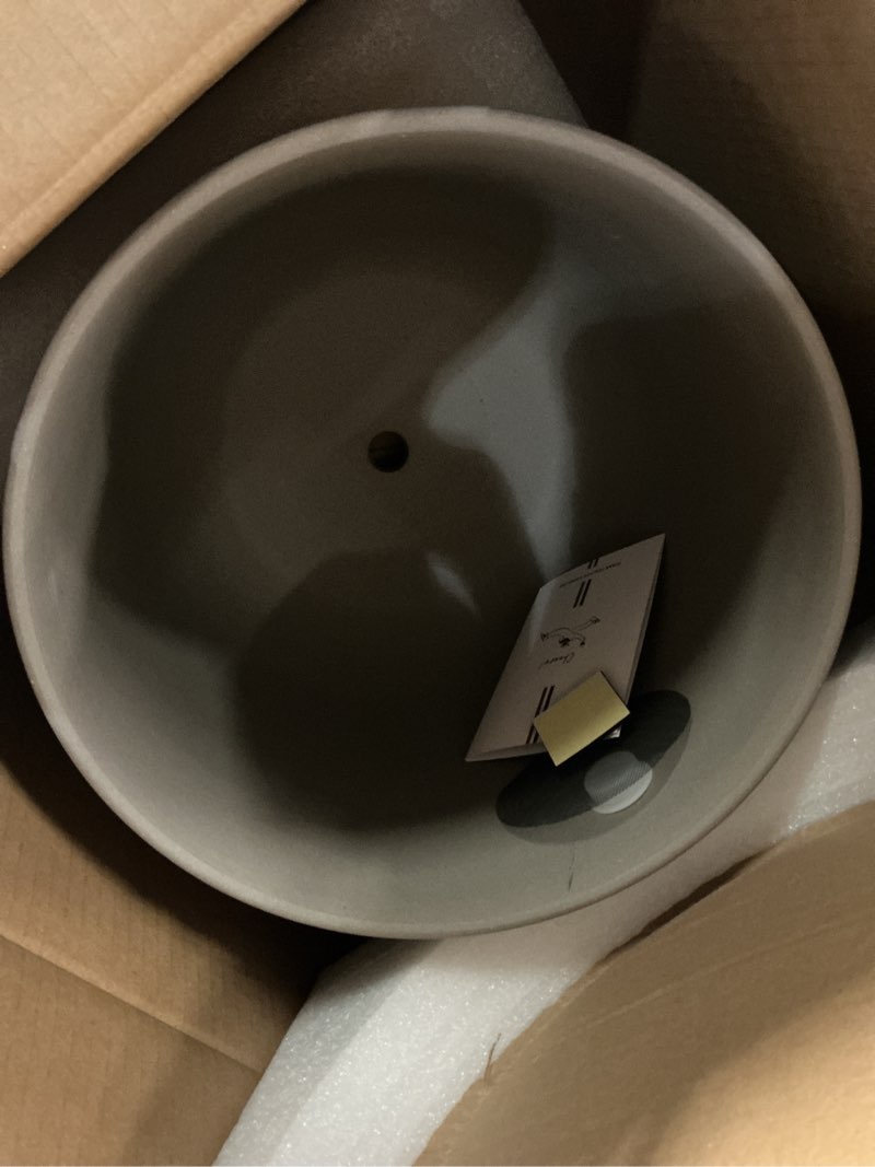 Condition photo showing Good Condition for le tauci 12 inch pots for plants, ceramic large planters for indoor plants, indoor plant pots for home garden patio office, planter pots with drainage hole and rubber plug, neutral gray neutral gray 12 inch