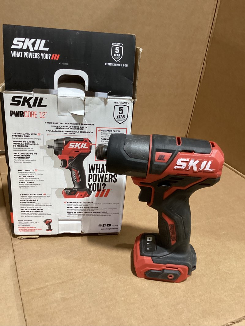 Condition photo showing As Is for SKIL PWR CORE 12 12-volt Variable Speed Brushless 3/8-in Drive Cordless Impact Wrench