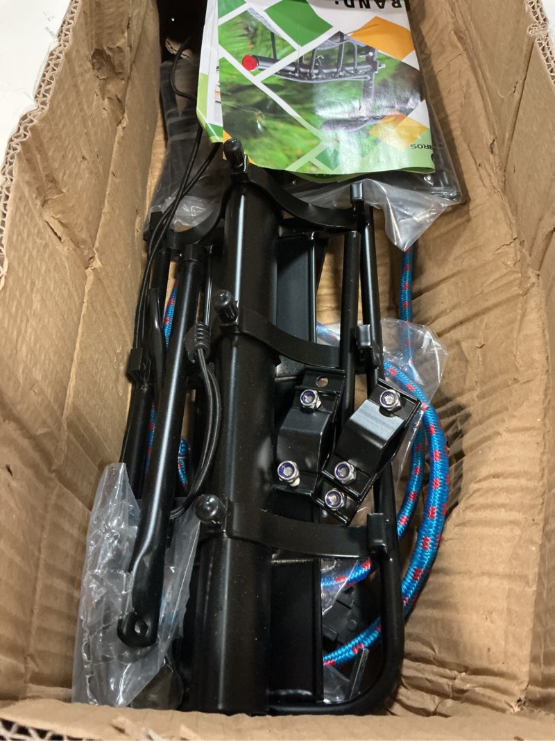 Condition photo showing As Is for rockbros rear bike rack quick release bike cargo rack luggage bike rack rear mountain bike rack all black