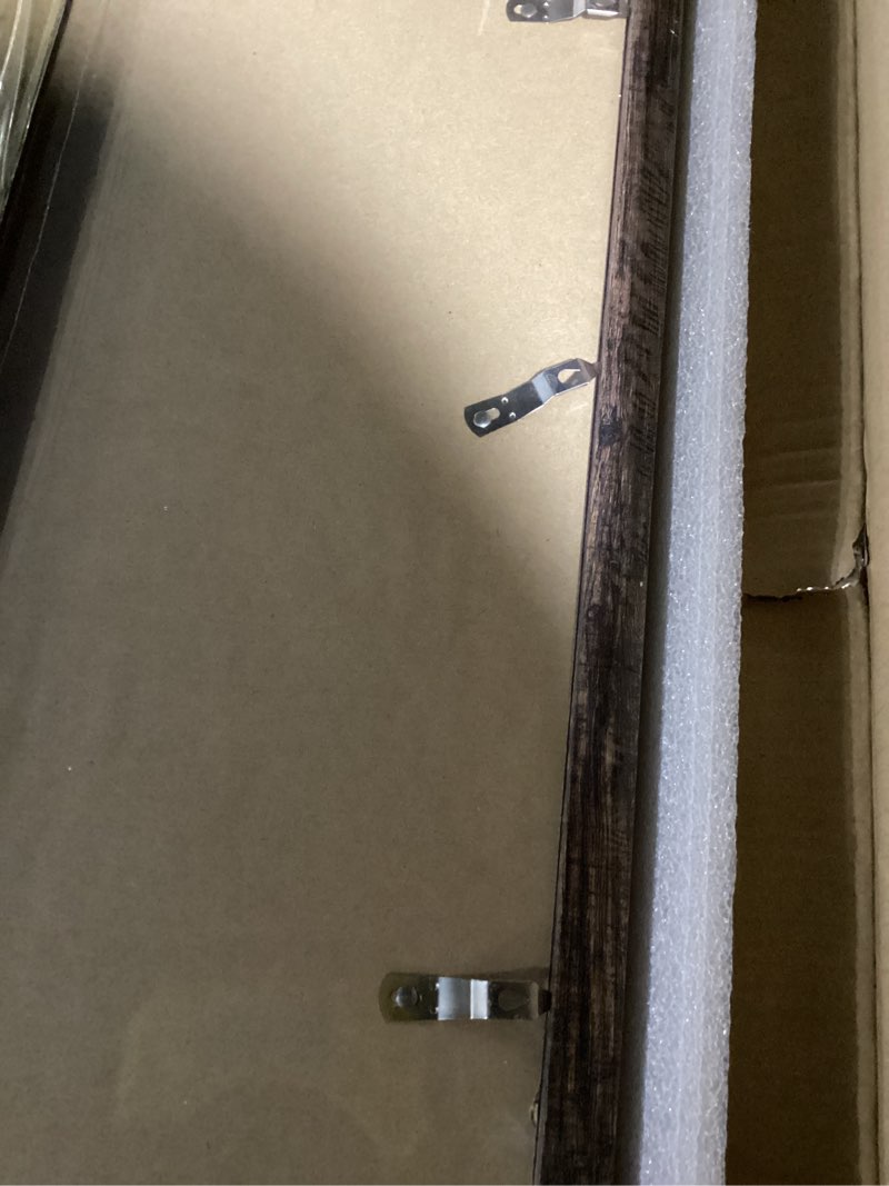 Condition photo showing Good Condition for 16x24 frame set of 2, rustic brown wood style - display 16 x 24 picture without mat or 12x18 picture with mat, wall mounting horizontal and vertical rustic brown 16x24 in