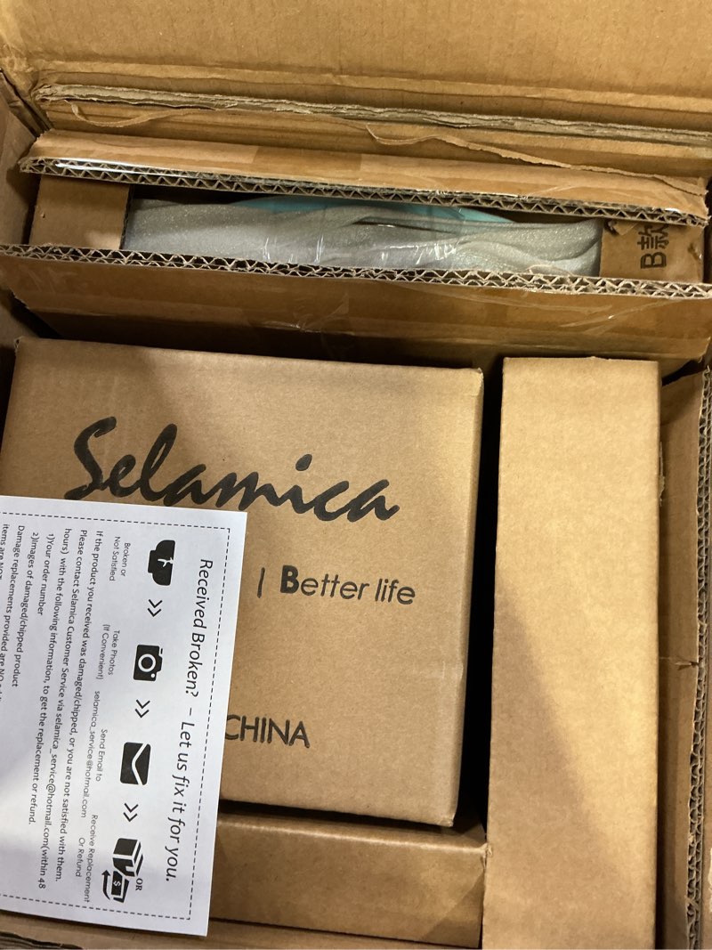 Condition photo showing Good Condition for Selamica Ceramic 16-Pieces Dinnerware Set, Ceramic Dishes Set for 4, Kitchen Plates and Bowls Sets, Dinner Plates Set, Spray Black Dots, Gradient Blue Gradient Blue 16 Pieces