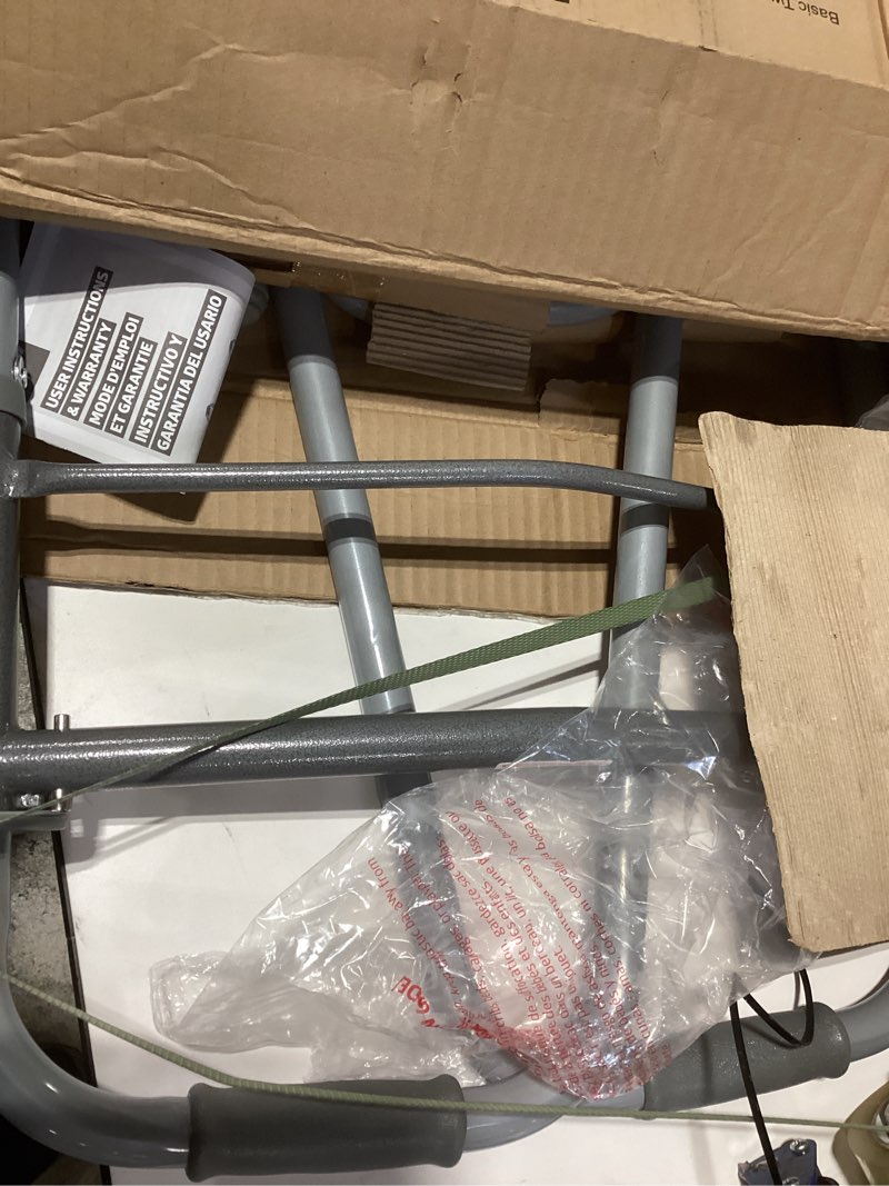 Condition photo showing As Is for Medline Lightweight Folding Walkers for Seniors, Adults with 5” Wheels, Steel Frame Supports up to 400 lbs.