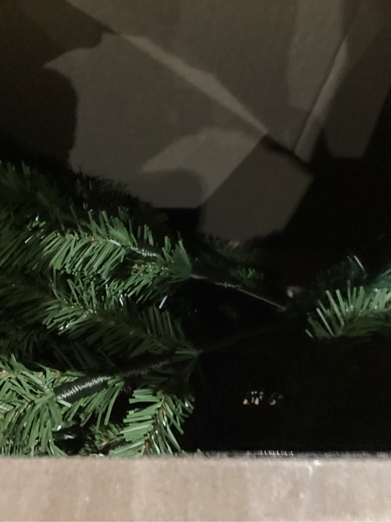 Condition photo showing As Is for National Tree Company 6.5 ft Unlit Dunhill Fir Full Artificial Christmas Tree, 1,838 Tips, Includes Stand, Green 6ft 6in Tree