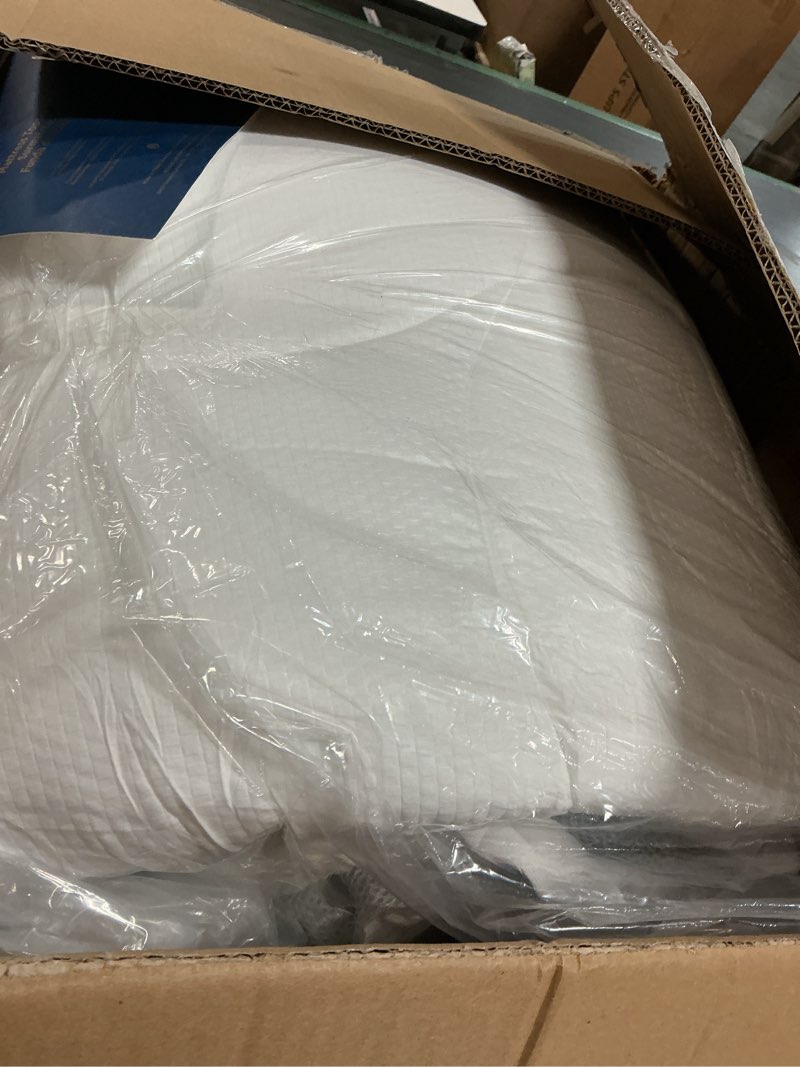 Condition photo showing Good Condition for dual layer 4 inch memory foam mattress topper king size, 2 inch cooling gel memory foam, 2 inch soft pillow top pad, breathable mattress cover for back pain relief, deep elastic pocket, white