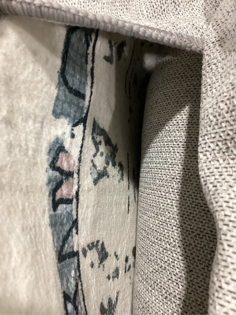 Condition photo showing As Is for 8x10 area rugs for living room rug washable: abstract large rug for dining room bedroom carpet non slip 8 by 10 indoor modern nursery home office blue grey blue/grey 8' x 10' (rectangular)