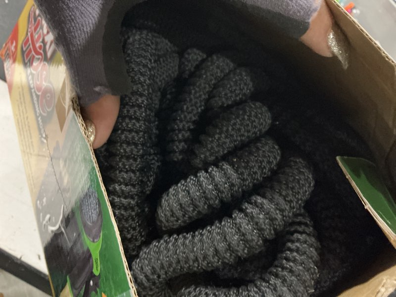 Condition photo showing Good Condition for flexi hose expandable garden hose with 8 function nozzle, 100ft - lightweight retractable garden hose, water hose - no-kink flexibility, 3/4 inch solid brass fittings and double latex core 100ft black