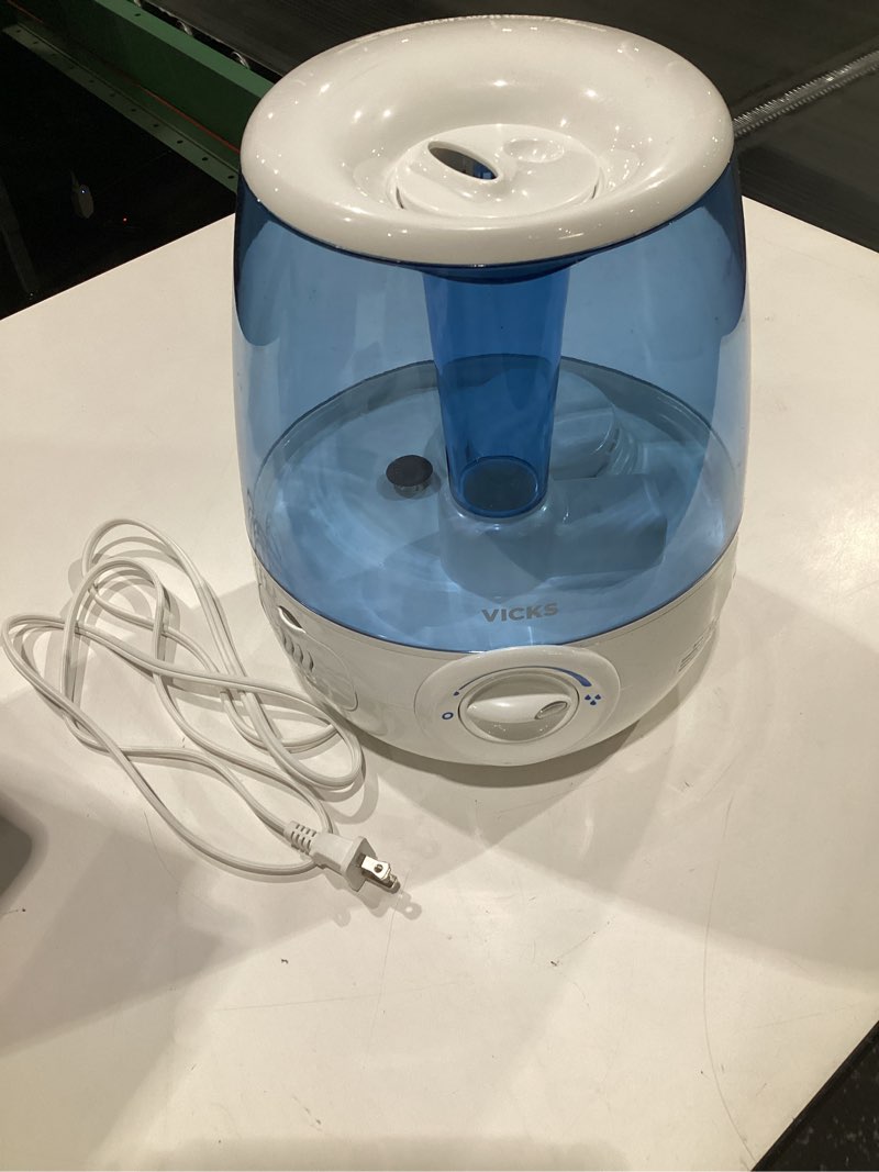 Condition photo showing Good Condition for (NOT TESTED) Vicks Filter-Free Ultrasonic Humidifier, Recommended by Pediatricians*, 1.2 Gal Ultrasonic Cool Mist Humidifiers for Bedrooms & Kids Rooms, Works with Vicks VapoPads