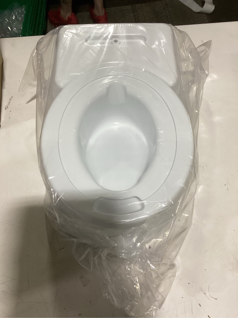 Condition photo showing New/Like New for real feel 2-in-1 potty with wipes storage, flushing sounds & disposable liners - realistic toilet - easy to clean & assemble - jool baby (aqua)