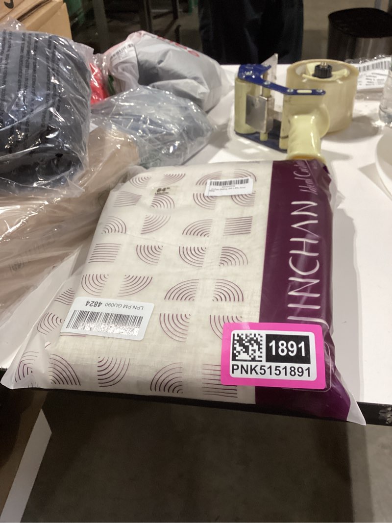 Condition photo showing New/Like New for jinchan extra wide sliding door curtain 84 inch length natural linen curtains semi sheer drapes for patio door living room bedroom home office light filtering beige drapes 100 inches wide 1 panel 100"w x 84"l (pack of 1) *ecru