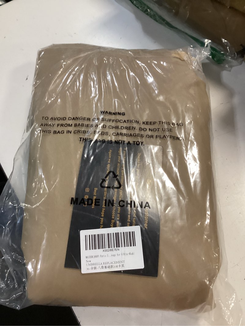 Condition photo showing Good Condition for mastercanopy patio umbrella 10ft replacement canopy for 8 ribs-khaki canopy only 8ribs 10ft khaki