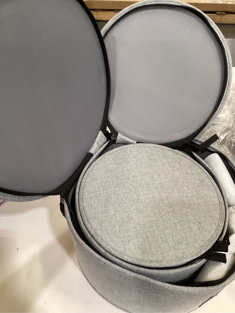 Condition photo showing Good Condition for china storage hard shell containers 5-piece set moving boxes for dinnerware, glasses, plates, mugs and saucers sturdy dish organizer with dividers for seasonal storage - service for 12 - gray
